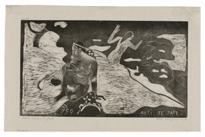 Auti te pape (Kvinner ved elven) fra Noa Noa Suite av Paul Gauguin