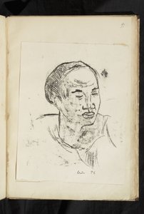Før og etter - Leder av en Marquesan-kvinne av Paul Gauguin