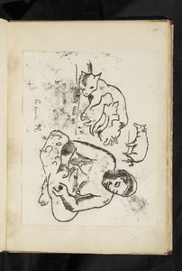 Avant et après - Sittende kvinne, katt med kattunger og en gris av Paul Gauguin