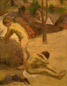 Bretonske gutter som bader av Paul Gauguin