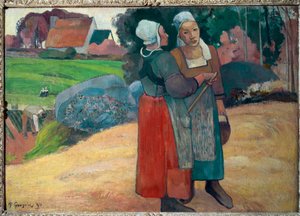 Bretonske bønder (olje på lerret av Paul Gauguin