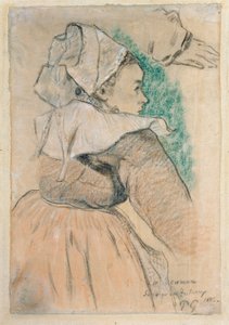 Bretonsk kvinne i høyre profil, 1886 av Paul Gauguin