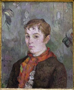 Byste av kvinne (olje på lerret av Paul Gauguin