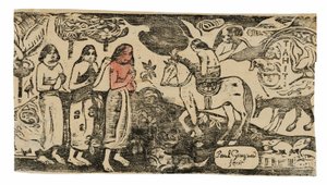 Bytte av bolig, fra Suite of Late Wood-Block Prints av Paul Gauguin