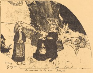 Dramas of the Sea, Brittany Dramas of the Sea, Bretagne, 1889. av Paul Gauguin