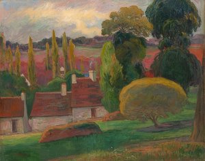 Et gårdshus i Bretagne. Rundt 1894 av Paul Gauguin