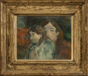 Figurer i et interiør [tidligere: Kunstnerisk visjon ELLER Kunstnerens visjon: Selvportrett med sønn] av Paul Gauguin