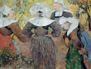 Fire bretonske kvinner, 1886 av Paul Gauguin