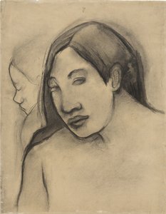 Leder av tahitiske kvinner, frontale og profilerte synspunkter, 1891-93 av Paul Gauguin