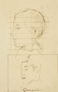 Hoder til en gutt og en mann (selvportrett?) [verso] av Paul Gauguin