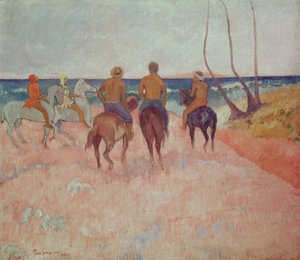 Horseman on the Beach (Hiva Hoa) 1902 av Paul Gauguin