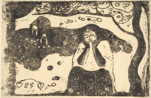 Menneskelig elendighet, 1898-99. av Paul Gauguin
