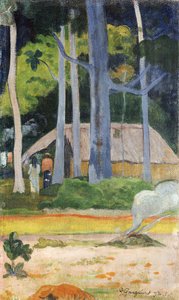 Hytte i trærne, 1892 av Paul Gauguin