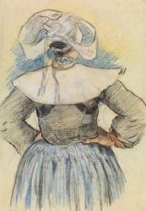 La Bretonne, Pont-Aven ca. 1886 (kritt på papir) av Paul Gauguin
