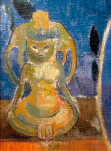 La belle Angele, Madame Satre (1868-1932) hotelleier ved Pont Aven, detalj av skulpturen av Paul Gauguin