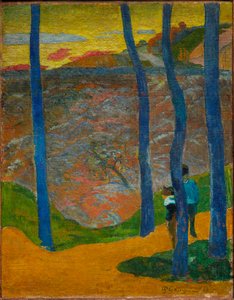 De blå trærne. Du vil passere, den vakre. Blåtrær. Din tur vil komme, min skjønnhet!, 1888. av Paul Gauguin