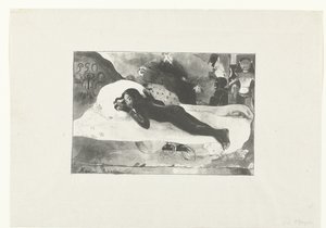 Tilbakelent jente og de dødes spøkelser Sett av de dødes spøkelser Manao tupapau (tittel på objekt) av Paul Gauguin
