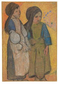 Små bretonere før havet II av Paul Gauguin