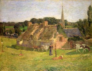 Lollichons felt og kirken Pont-Aven, 1886 av Paul Gauguin