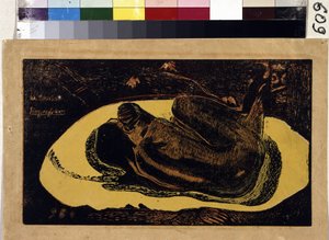 Manao Tupapau (De dødes ånd holder vakt). Gravering av Paul Gauguin (1848-1903) av Paul Gauguin