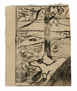 Manao tupapau (Hun tenker på spøkelsen eller spøkelsen tenker på henne) av Paul Gauguin