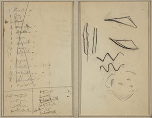 Neige (snø); Reiserute [recto] av Paul Gauguin