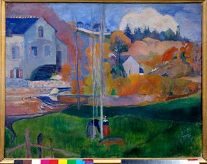 Landskap i Bretagne, møllen David (landskap i Bretagne, møllen David) Maleri av Paul Gauguin (1848-1903) av Paul Gauguin