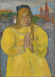 Bedende bretonsk jente / Ung kristen jente av Paul Gauguin