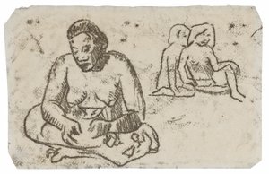 Sittende kvinne (relatert til maleriet Sister of Charity) av Paul Gauguin