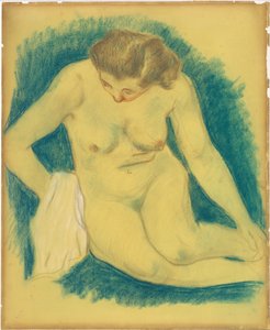 Sittende naken sett ovenfra av Paul Gauguin