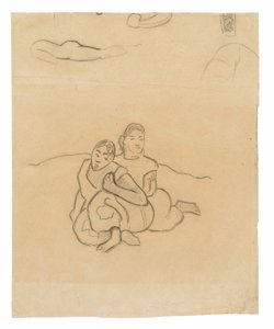 Sittende tahitiske kvinner (relatert til maleriet Nafea faa ipoipo [Når vil du gifte deg?]) og andre skisser av Paul Gauguin