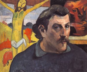 Selvportrett med den gule Kristus av Paul Gauguin