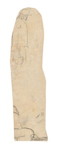 Skisse av en mann med hatt og fragment av en kvinnes skulder av Paul Gauguin