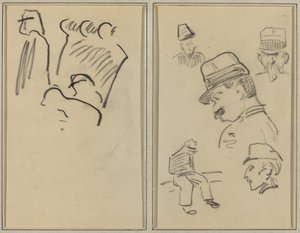 Soldater; Fire soldater og en sittende figur [verso] av Paul Gauguin