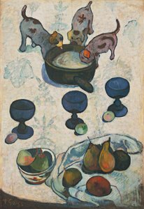 Stilleben med tre valper av Paul Gauguin