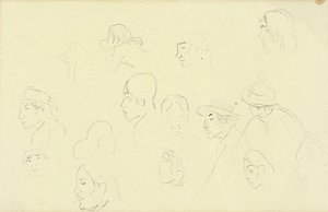 Studier av hoder og figurer, ca. 1893 av Paul Gauguin