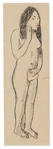 Tahitian Eve (relatert til maleriet Parau ne te varua ino) (recto); Fragment av inskripsjon (relatert til Cahier pour Aline) (verso) av Paul Gauguin