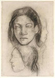 Tahitiske ansikter (sett forfra og i profil) av Paul Gauguin
