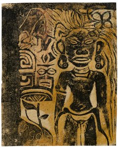 Tahitisk idol, Gudinnen Hina, 1894-95 av Paul Gauguin