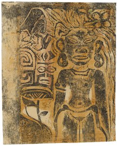 Tahitisk idol, Gudinnen Hina, 1894-95 av Paul Gauguin