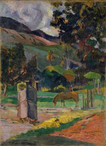 Tahitisk landskap av Paul Gauguin