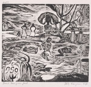Tahitian Series: Offers to a God. av Paul Gauguin