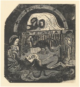 Te Atua The Gods Small Plate, i eller etter 1895. av Paul Gauguin