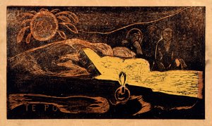 Du po. Den store natt fra serien Noa Noa, 1893-1894 av Paul Gauguin