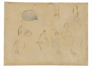 Ti studier av tahitiske figurer av Paul Gauguin