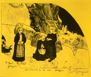 The Drama of the Sea, Bretagne, fra Volpini Suite: Dessins lithographiques, 1889., 1889. av Paul Gauguin