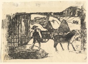 Oksevognen (Le char a boeufs) av Paul Gauguin