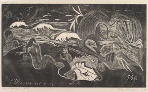 Universet er skapt Universet er skapt, fra Fragrance Noa Noa, 1893-94. av Paul Gauguin