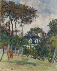 Det hvite hus, 1885. av Paul Gauguin