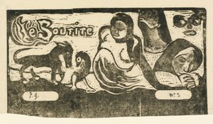 Tittelside for Le Sourire Tittel på smilet, i eller etter 1895. av Paul Gauguin